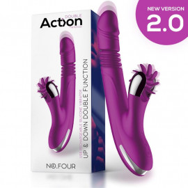 Action No. Four Up and Down Vibrator with Rotating Wheel Purple