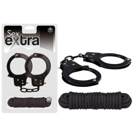 NMC Sex Extra Metal Cuffs & Love Rope Black