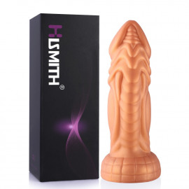 HiSmith HSD05 Curved Giant Silicone Animal Dildo Suction Cup 8" Gold
