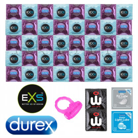 Durex Air Thin Package Ultra Thin Condoms - 42 Durex Condoms and Lubricant Gels Exs + Pasante Condoms and SKYN Elite as a Gift