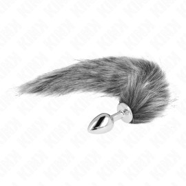 Kink Fox Tail with Metal Plug Grey