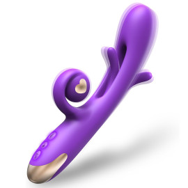 SuperLove Rabbit Snail & Flapping Vibrator Purple