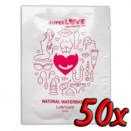 SuperLove Natural Waterbased Lubricant 4ml 50 pack