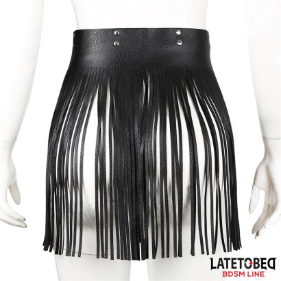 LateToBed BDSM Line Short Shake Fringe Skirt Black