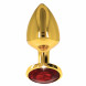 Taboom Bondage in Luxury Butt Plug with Diamond Jewel Gold-Red S