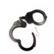 Mister B Cuff Double Lock with Hoop Black