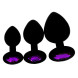 SuperLove Jewel Silicone Butt Plugs Training Kit Black-Purple