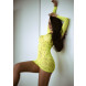 Leg Avenue Lace Long Sleeved Mini Dress 86794 Neon Yellow