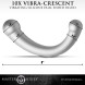 Master Series 10X Vibra-Crescent Vibrating Silicone Dual Ended Dildo Silver
