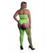 Ouch! Glow in the Dark Two Piece with Grecian Halter Neck Crop Top and Garter Belt Neon Green