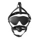 Ouch! Xtreme Blindfolded Head Harness with Solid Ball Gag Black