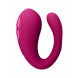 Vive Yoko Triple Action Vibrator Dual Prongs with Clitoral Pulse Wave Pink